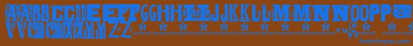 BODYH    Font – Blue Fonts on Brown Background