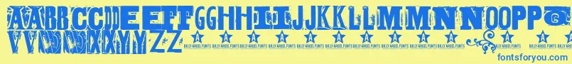 BODYH    Font – Blue Fonts on Yellow Background