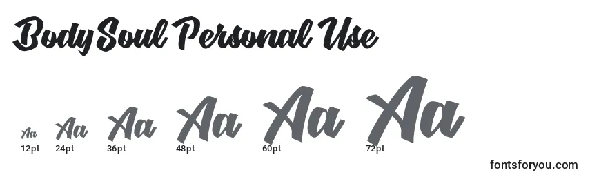 BodySoul Personal Use Font Sizes