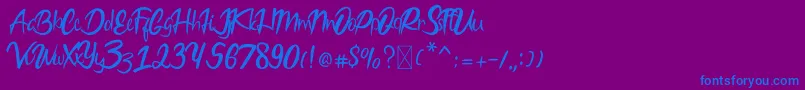 Fonte Bodytrack – fontes azuis em um fundo violeta