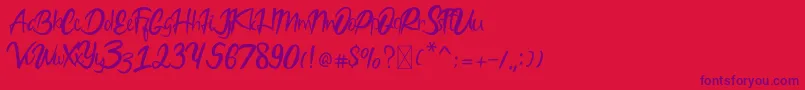 Bodytrack-Schriftart – Violette Schriften auf rotem Hintergrund