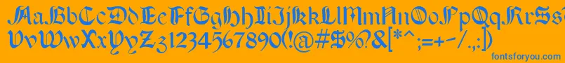 フォントBOERT    – オレンジの背景に青い文字