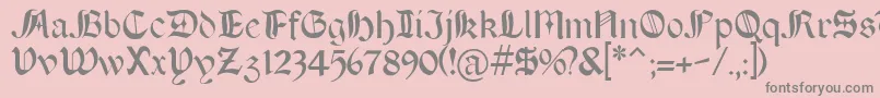 フォントBOERT    – ピンクの背景に灰色の文字
