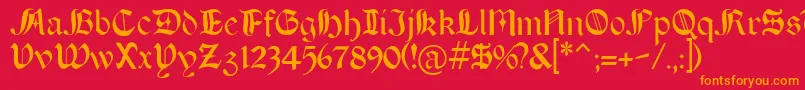 BOERT    Font – Orange Fonts on Red Background