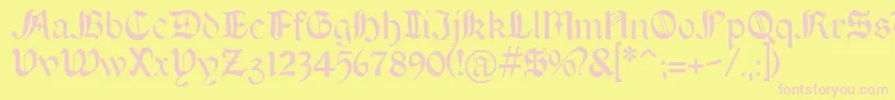 BOERT    Font – Pink Fonts on Yellow Background