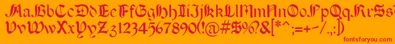 BOERT    Font – Red Fonts on Orange Background