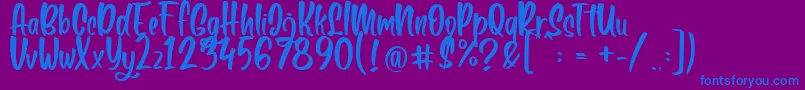 Boga bogi regular Font – Blue Fonts on Purple Background