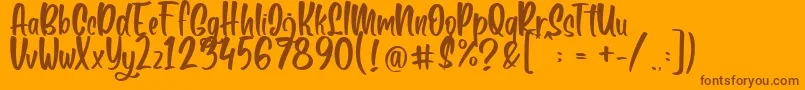 Boga bogi regular Font – Brown Fonts on Orange Background