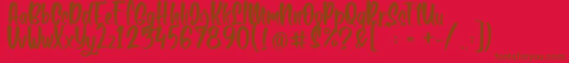 Boga bogi regular Font – Brown Fonts on Red Background