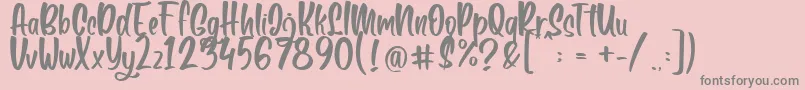 Boga bogi regular-Schriftart – Graue Schriften auf rosa Hintergrund