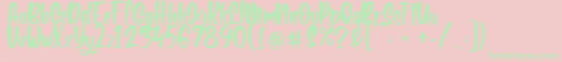 Boga bogi regular Font – Green Fonts on Pink Background