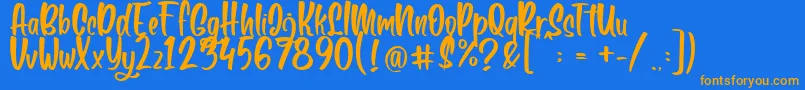 Boga bogi regular Font – Orange Fonts on Blue Background