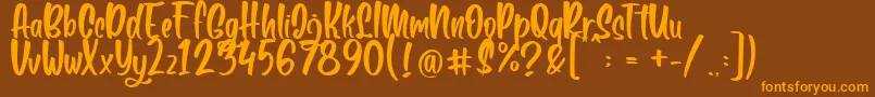 Boga bogi regular Font – Orange Fonts on Brown Background