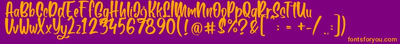 Boga bogi regular Font – Orange Fonts on Purple Background