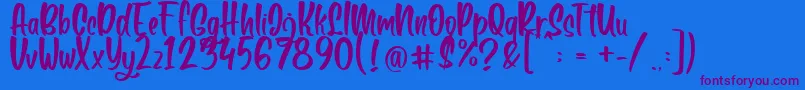 Boga bogi regular Font – Purple Fonts on Blue Background