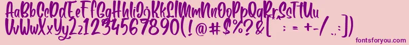 Boga bogi regular Font – Purple Fonts on Pink Background