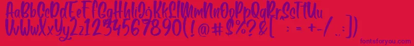 Boga bogi regular Font – Purple Fonts on Red Background