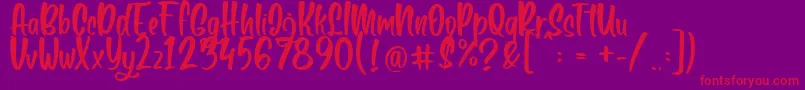 Boga bogi regular Font – Red Fonts on Purple Background