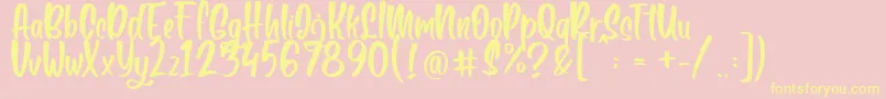 Boga bogi regular Font – Yellow Fonts on Pink Background