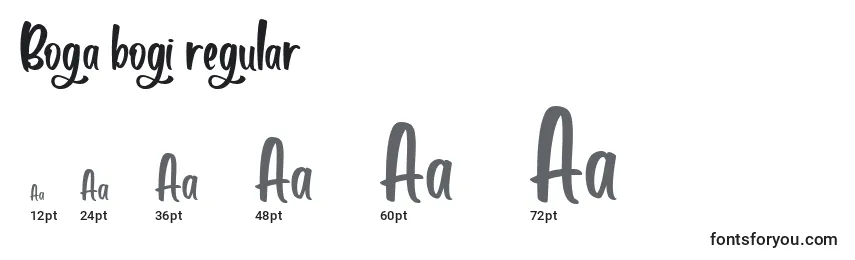 Размеры шрифта Boga bogi regular
