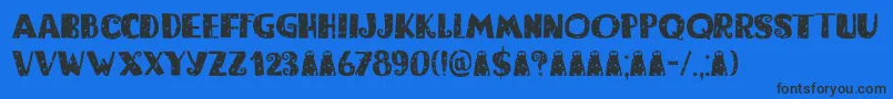 Шрифт Bogeyman Eroded DEMO – чёрные шрифты на синем фоне