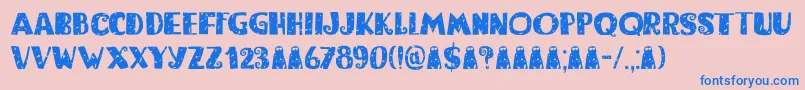 Bogeyman Eroded DEMO Font – Blue Fonts on Pink Background