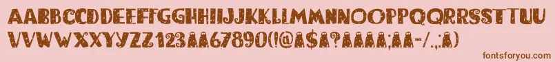 Bogeyman Eroded DEMO Font – Brown Fonts on Pink Background