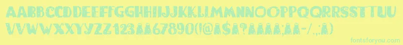 Bogeyman Eroded DEMO Font – Green Fonts on Yellow Background