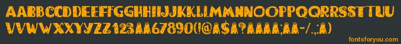 Bogeyman Eroded DEMO Font – Orange Fonts on Black Background