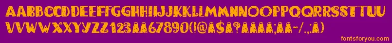 Bogeyman Eroded DEMO Font – Orange Fonts on Purple Background