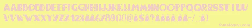 Bogeyman Eroded DEMO Font – Pink Fonts on Yellow Background