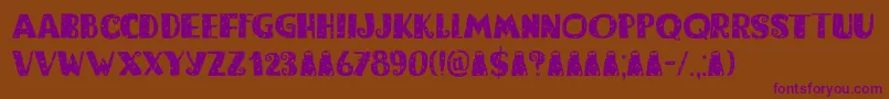 Bogeyman Eroded DEMO Font – Purple Fonts on Brown Background