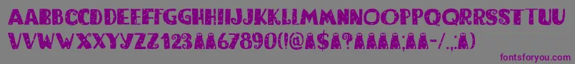 Bogeyman Eroded DEMO Font – Purple Fonts on Gray Background