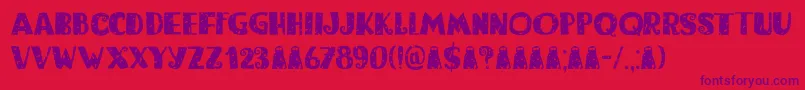 Bogeyman Eroded DEMO Font – Purple Fonts on Red Background