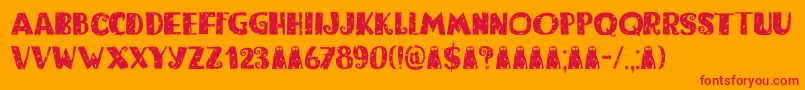 Bogeyman Eroded DEMO Font – Red Fonts on Orange Background