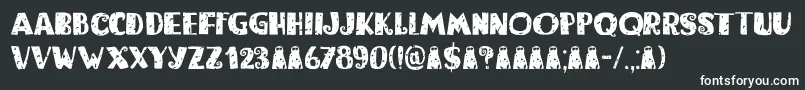 Шрифт Bogeyman Eroded DEMO – белые шрифты на чёрном фоне