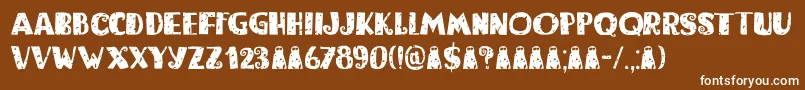 Bogeyman Eroded DEMO Font – White Fonts on Brown Background