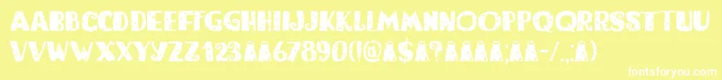 Bogeyman Eroded DEMO Font – White Fonts on Yellow Background