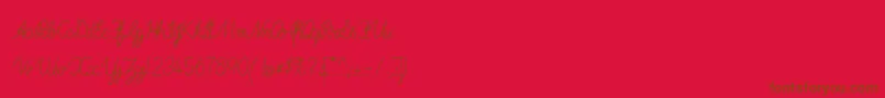 ImransSchoolB Font – Brown Fonts on Red Background