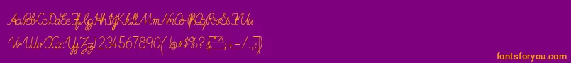 ImransSchoolB Font – Orange Fonts on Purple Background