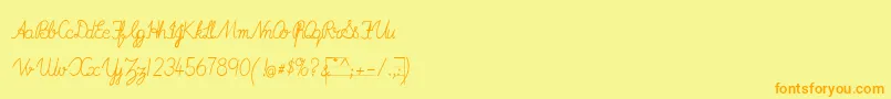 ImransSchoolB Font – Orange Fonts on Yellow Background