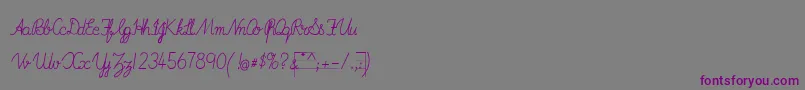 ImransSchoolB Font – Purple Fonts on Gray Background