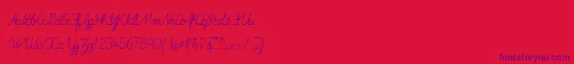 ImransSchoolB Font – Purple Fonts on Red Background
