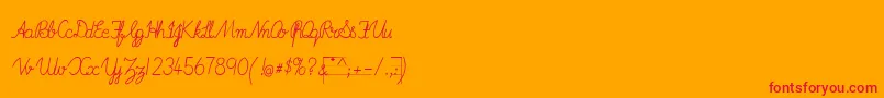 ImransSchoolB Font – Red Fonts on Orange Background