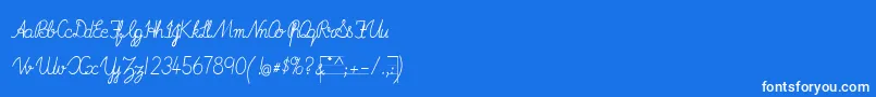 Weitere Informationen zur ImransSchoolB-Schriftart ImransSchoolB-Schriftart – Weiße Schriften auf blauem Hintergrund
