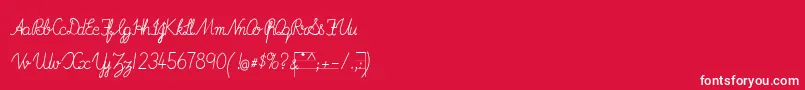ImransSchoolB-Schriftart – Weiße Schriften auf rotem Hintergrund