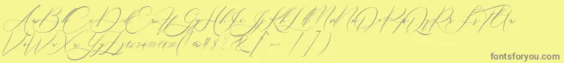 Boheme Floral-Schriftart – Graue Schriften auf gelbem Hintergrund