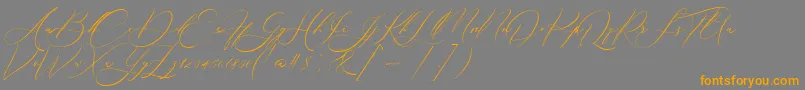 Boheme Floral Font – Orange Fonts on Gray Background