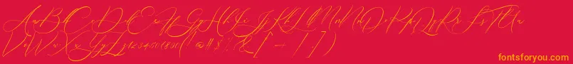 Boheme Floral-Schriftart – Orangefarbene Schriften auf rotem Hintergrund