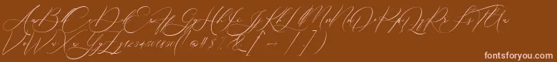 Boheme Floral-Schriftart – Rosa Schriften auf braunem Hintergrund